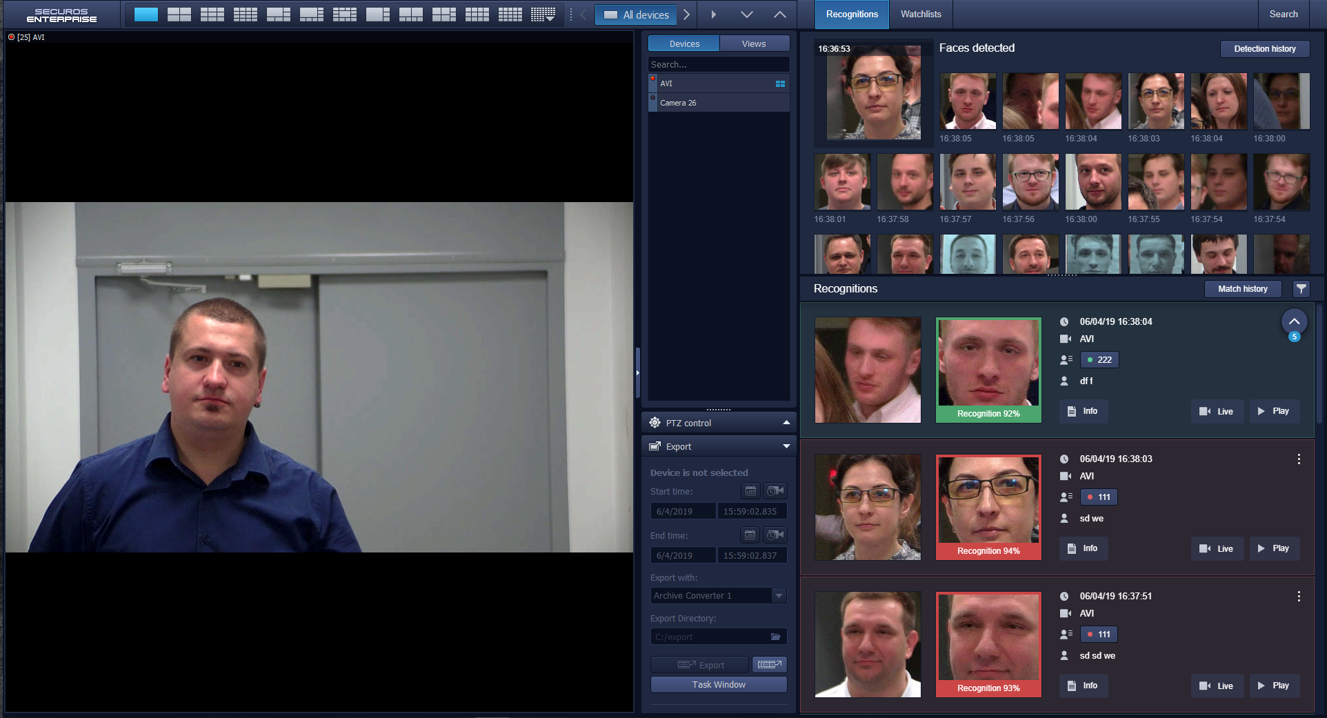 SecurOS FaceX GUI screenshoot-2 SecurOS FaceX GUI screenshoot-2